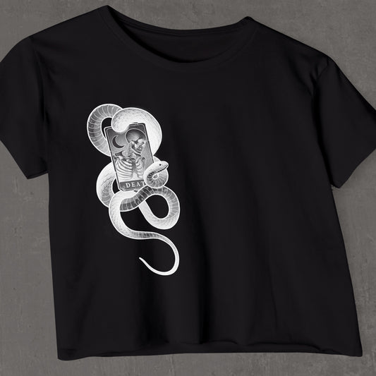 Death tarot crop top
