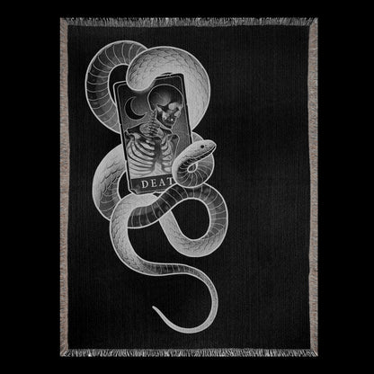 Death tarot Woven Blanket