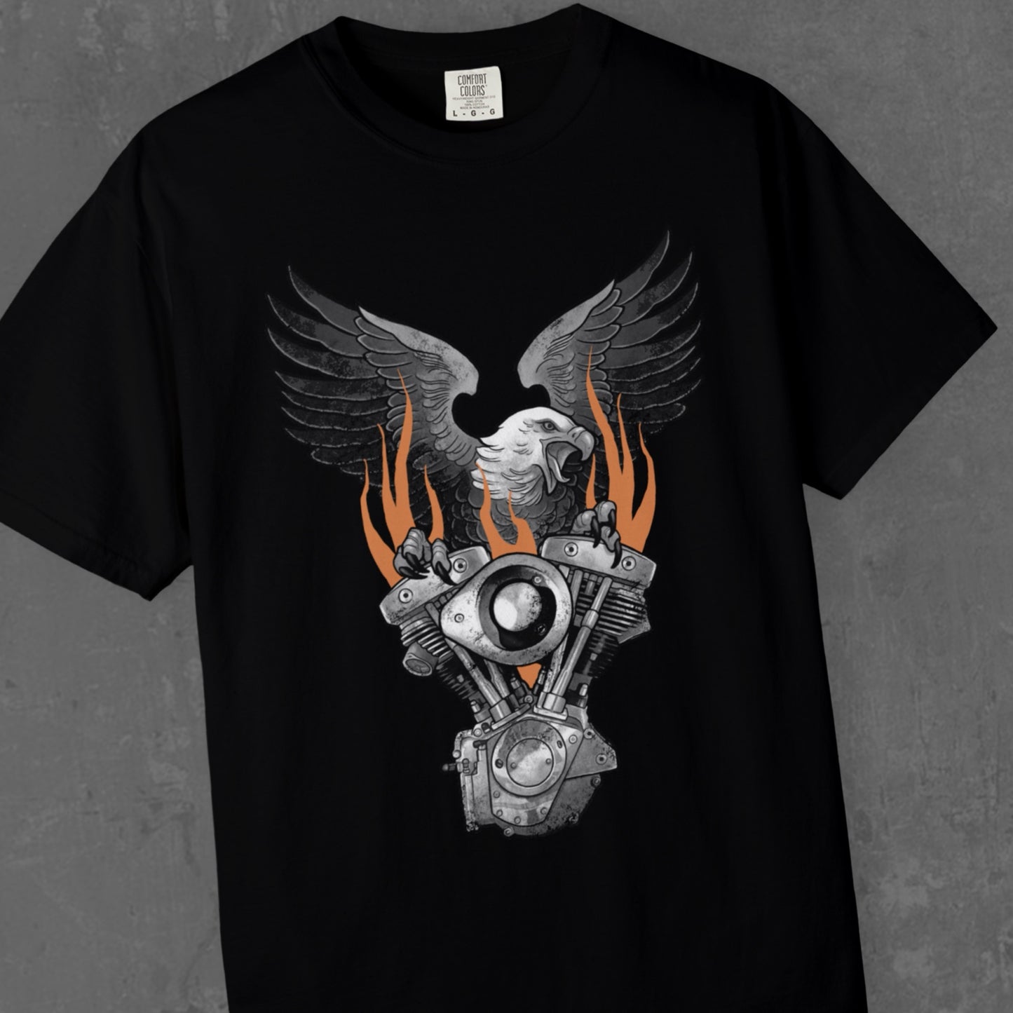 FLAMING SHOVELHEAD T-SHIRT
