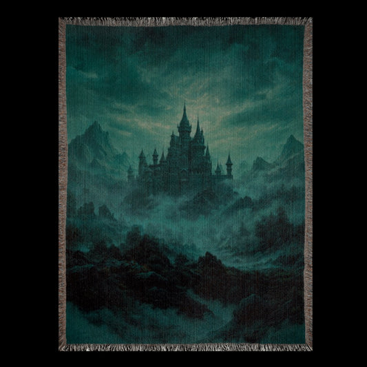 Utopia in teal Woven Blanket
