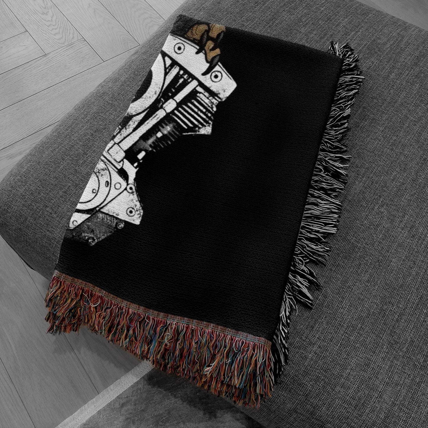 Shovelhead Eagle Woven Blanket