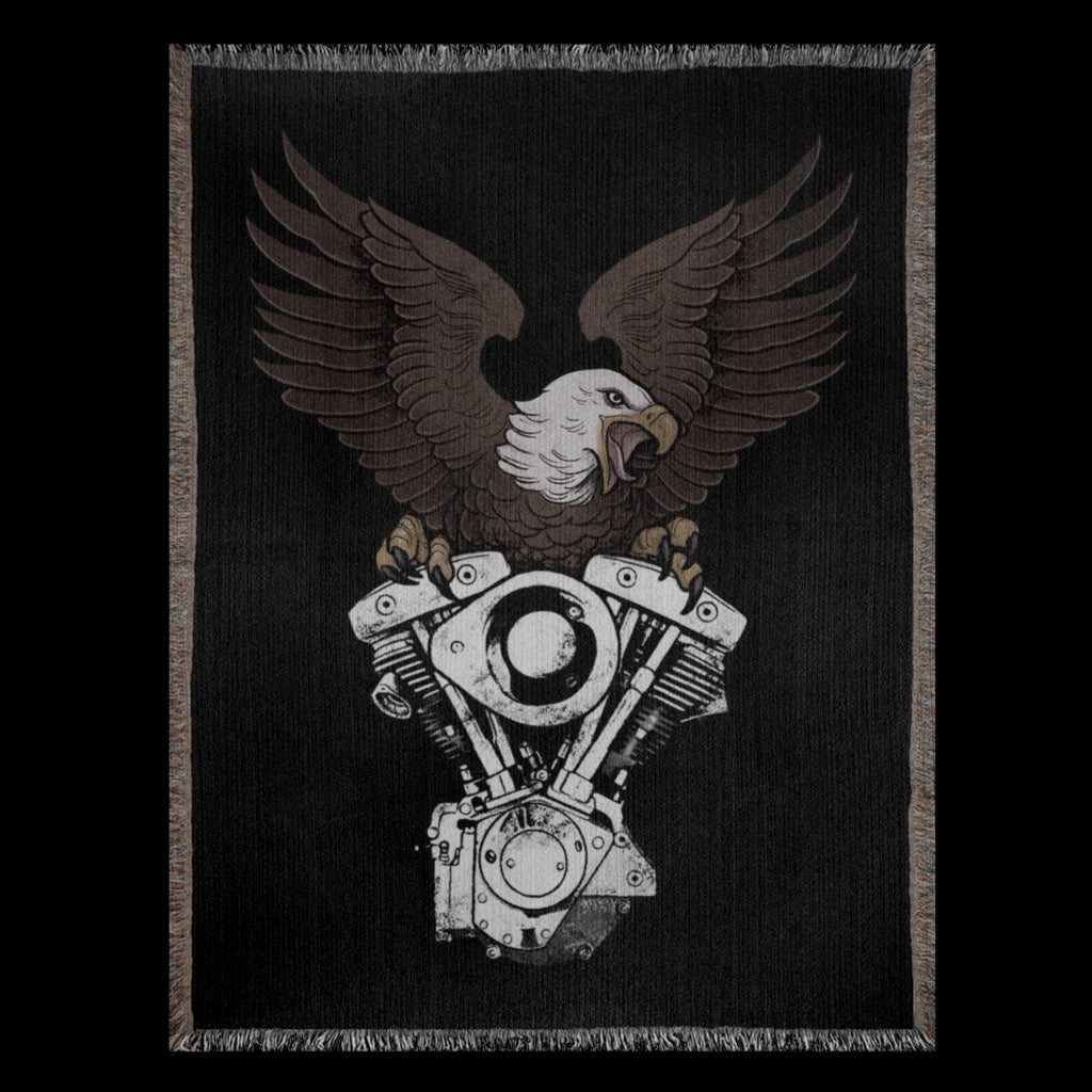 Shovelhead Eagle Woven Blanket