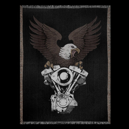Shovelhead Eagle Woven Blanket