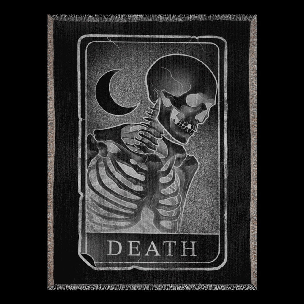Death tarot card Woven Blanket