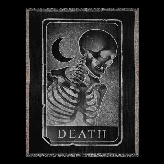Death tarot card Woven Blanket