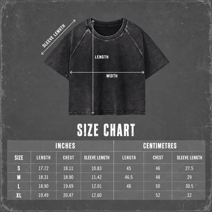 MOTOWIZARD Women's Mineral Wash Raglan Crop T-Shirt