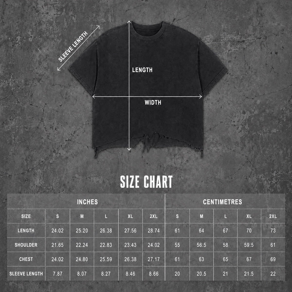 MOTOWIZARD Vintage Wash Boxy Distressed Hem T-Shirt